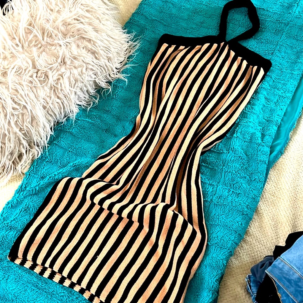 Knitted stripped dress